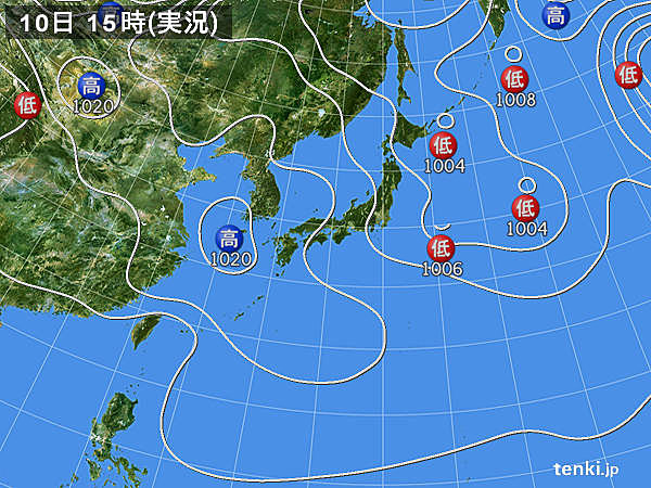 実況天気図(2017年03月10日)