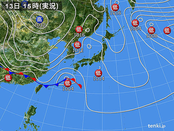 実況天気図(2017年03月13日)