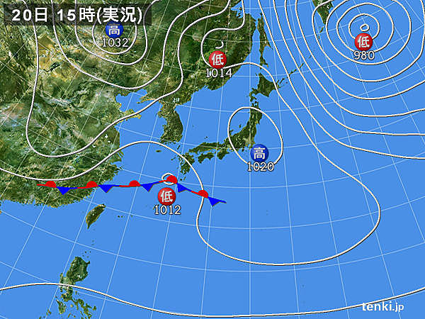 実況天気図(2017年03月20日)