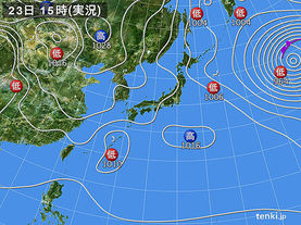 実況天気図(2017年03月23日)