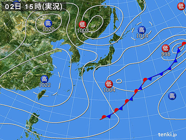 実況天気図(2017年04月02日)