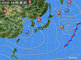 実況天気図(2017年04月03日)