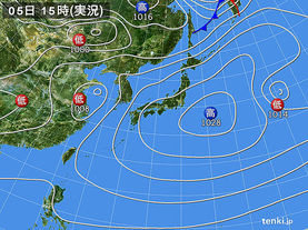 実況天気図(2017年04月05日)