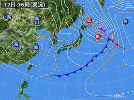 実況天気図(2017年04月12日)