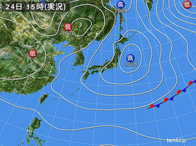 実況天気図(2017年04月24日)