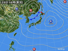 実況天気図(2017年04月25日)