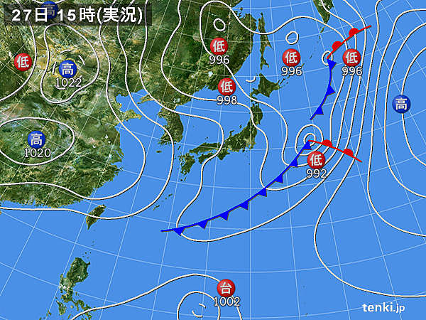 実況天気図(2017年04月27日)