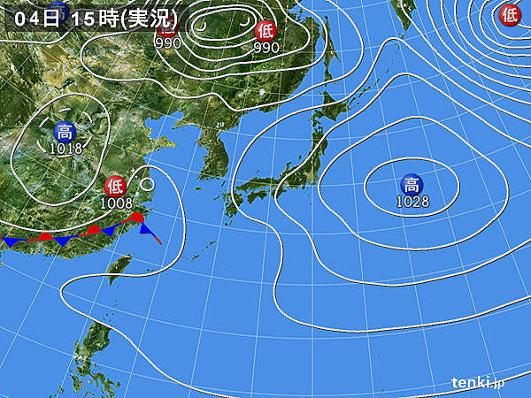 実況天気図(2017年05月04日)