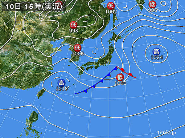 実況天気図(2017年05月10日)