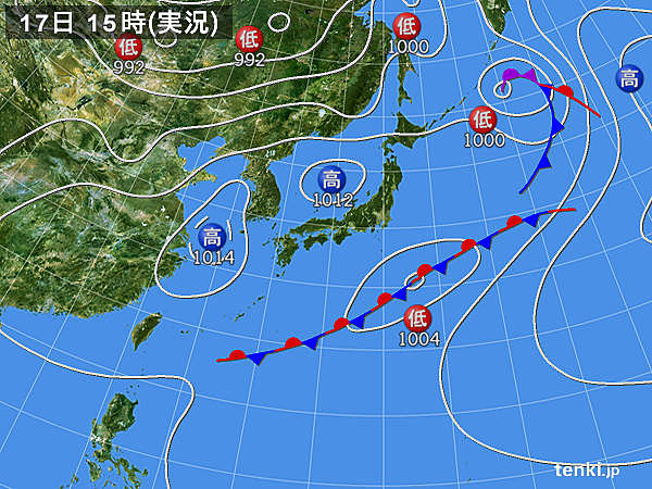 実況天気図(2017年05月17日)