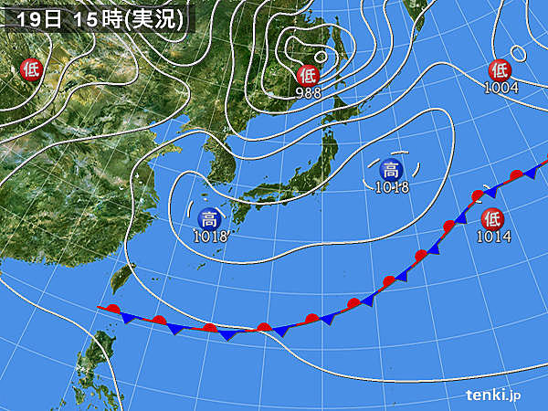 実況天気図(2017年05月19日)