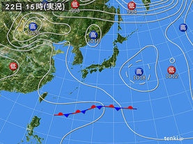 実況天気図(2017年05月22日)