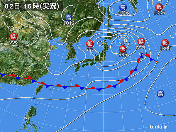 実況天気図(2017年06月02日)