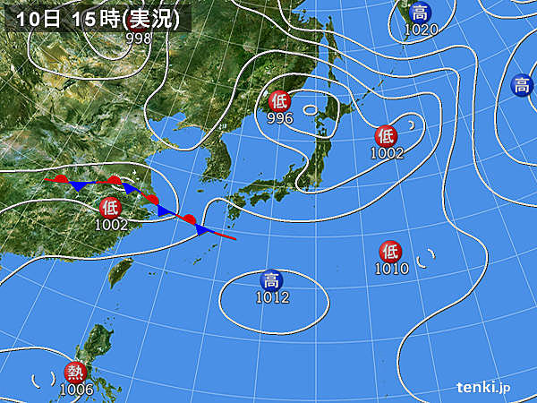 実況天気図(2017年06月10日)