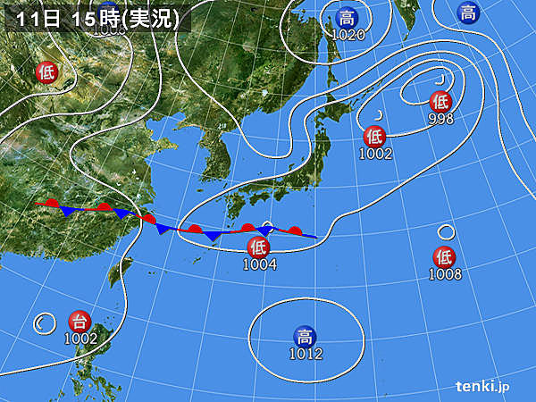 実況天気図(2017年06月11日)