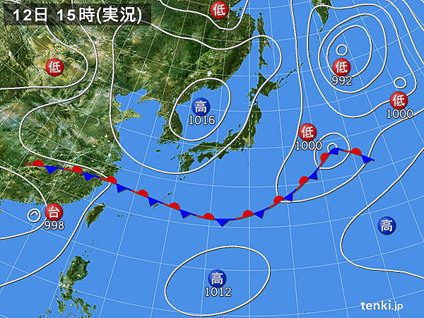 実況天気図(2017年06月12日)