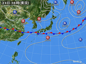 実況天気図(2017年06月24日)