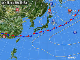 実況天気図(2017年06月27日)