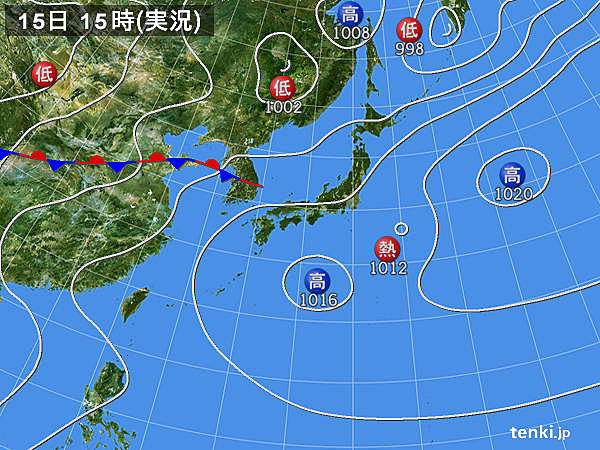 実況天気図(2017年07月15日)