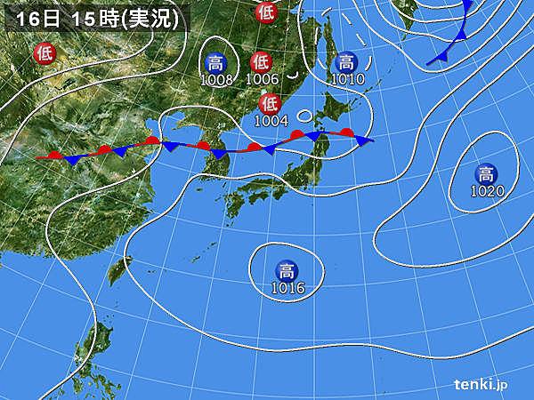 実況天気図(2017年07月16日)