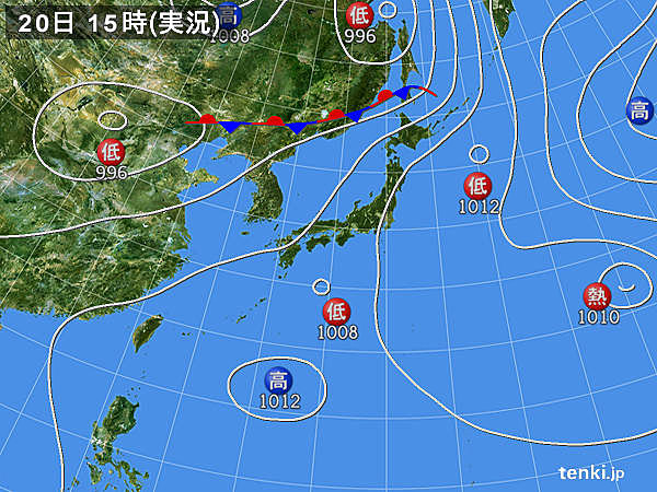 実況天気図(2017年07月20日)