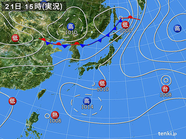 実況天気図(2017年07月21日)