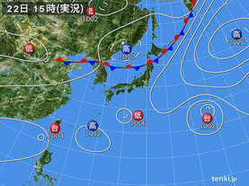 実況天気図(2017年07月22日)