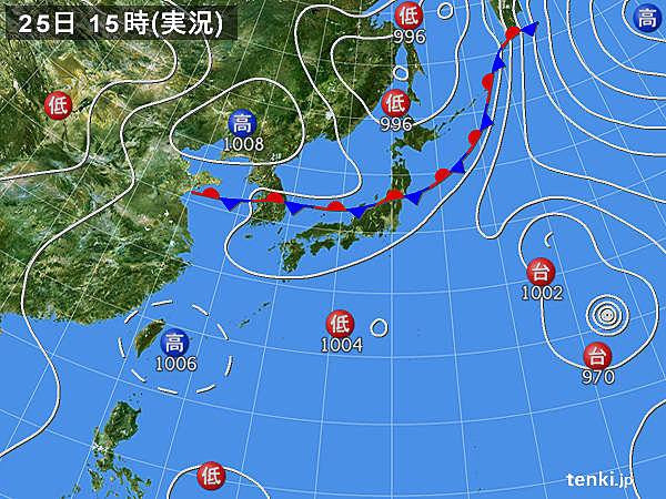 実況天気図(2017年07月25日)