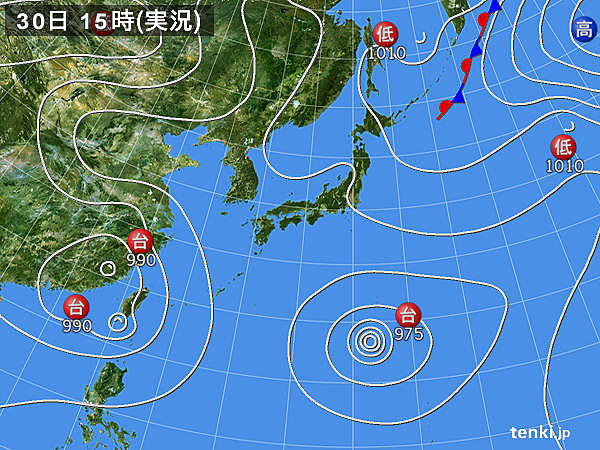 実況天気図(2017年07月30日)