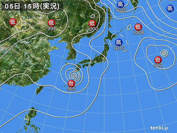 実況天気図(2017年08月05日)