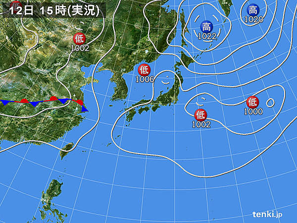 実況天気図(2017年08月12日)