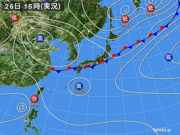 実況天気図(2017年08月26日)