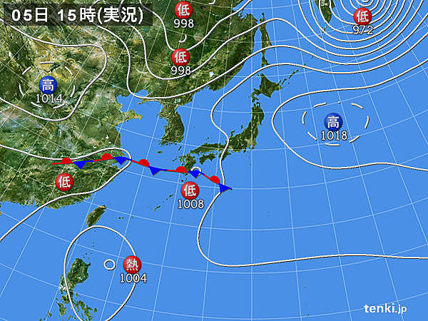 実況天気図(2017年09月05日)