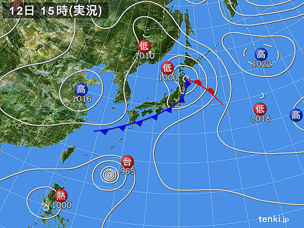 実況天気図(2017年09月12日)