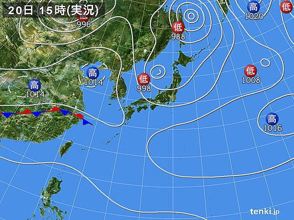 実況天気図(2017年09月20日)