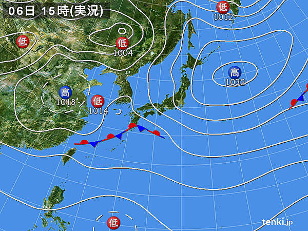 実況天気図(2017年10月06日)