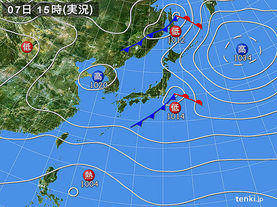 実況天気図(2017年10月07日)