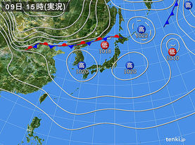 実況天気図(2017年10月09日)