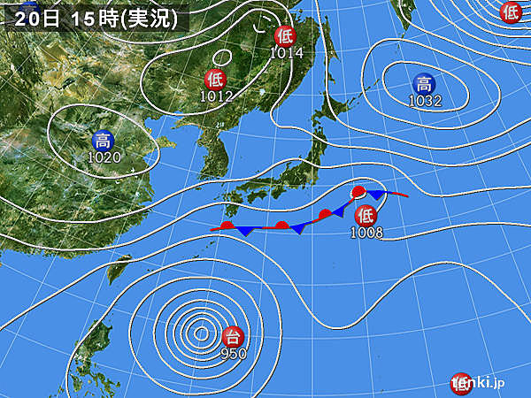 実況天気図(2017年10月20日)