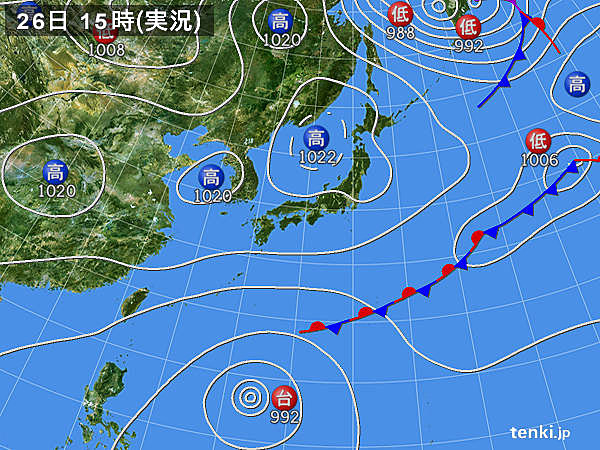 実況天気図(2017年10月26日)