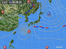 実況天気図(2017年10月28日)