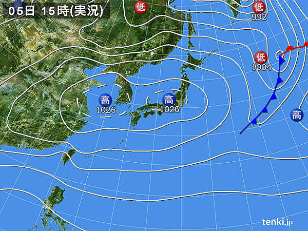 実況天気図(2017年11月05日)