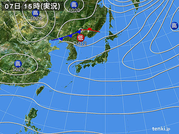 実況天気図(2017年11月07日)