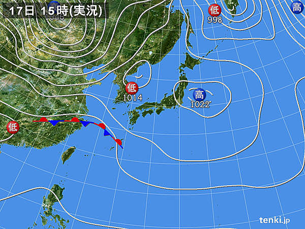 実況天気図(2017年11月17日)