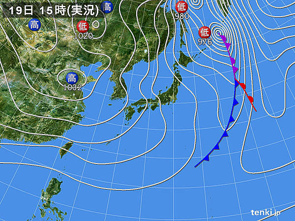 実況天気図(2017年11月19日)