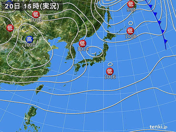 実況天気図(2017年11月20日)