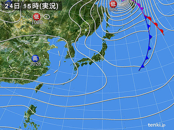 実況天気図(2017年11月24日)
