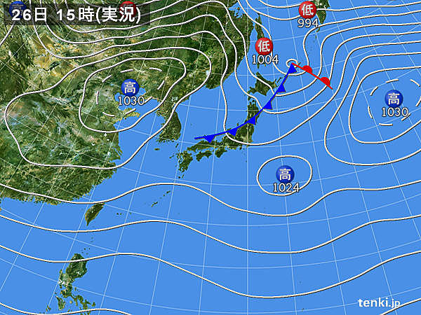 実況天気図(2017年11月26日)