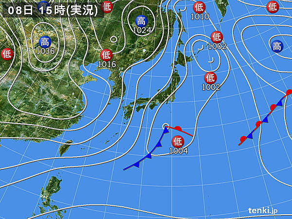 実況天気図(2017年12月08日)