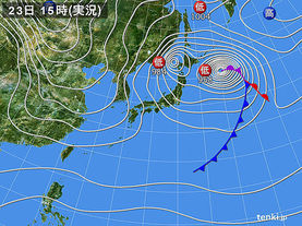 実況天気図(2018年01月23日)